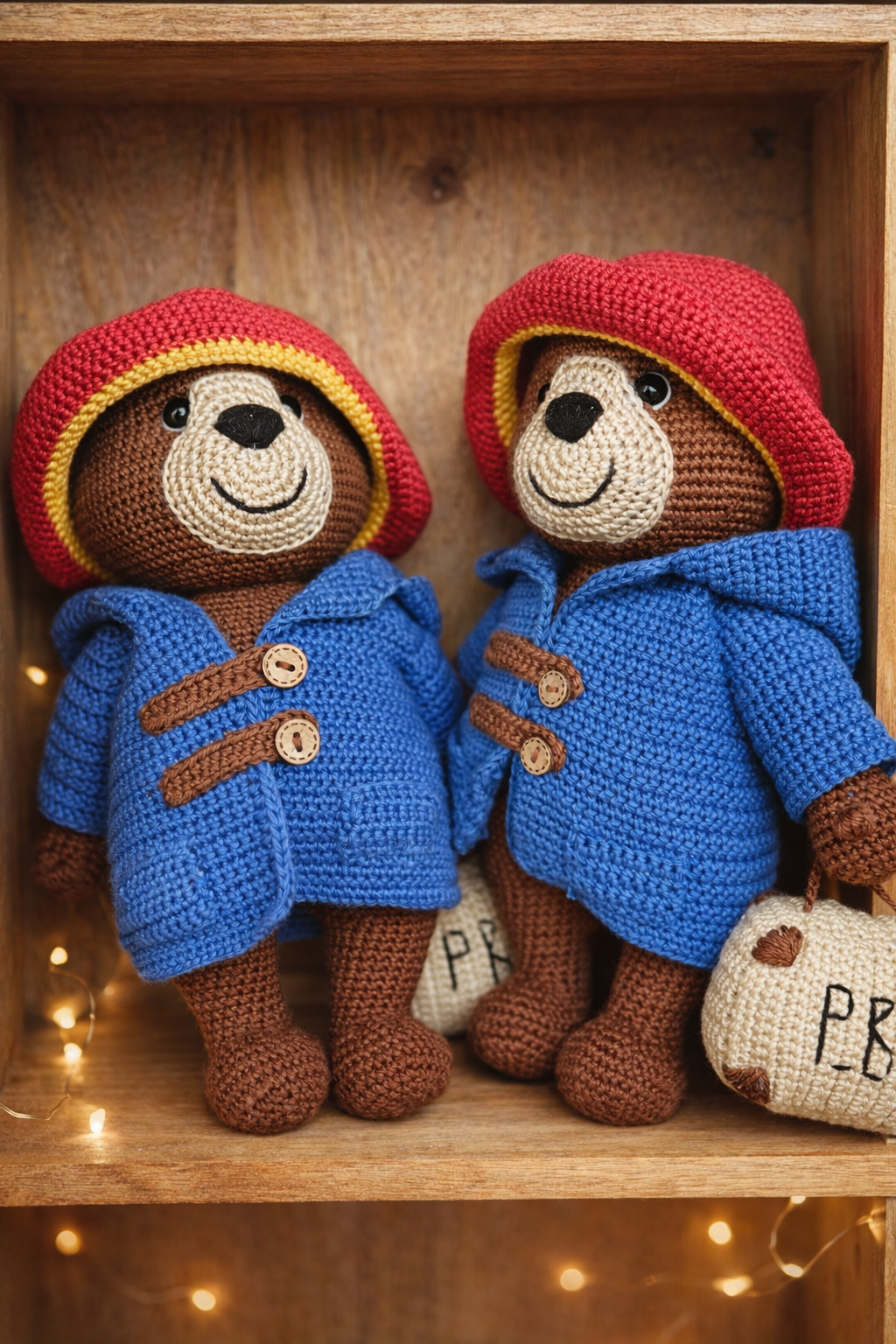 Handmade Crochet Paddington Bear – Iconic Collectible Plush Toy with Duffle Coat and Red Hat